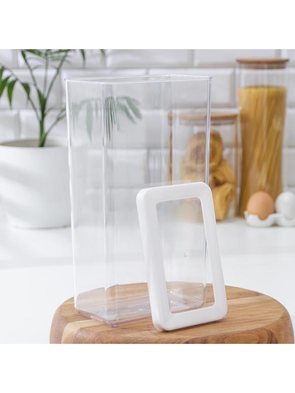 Контейнер для сыпучих продуктов «Степ», 3,2 л, 16×10×28 см, цвет белый