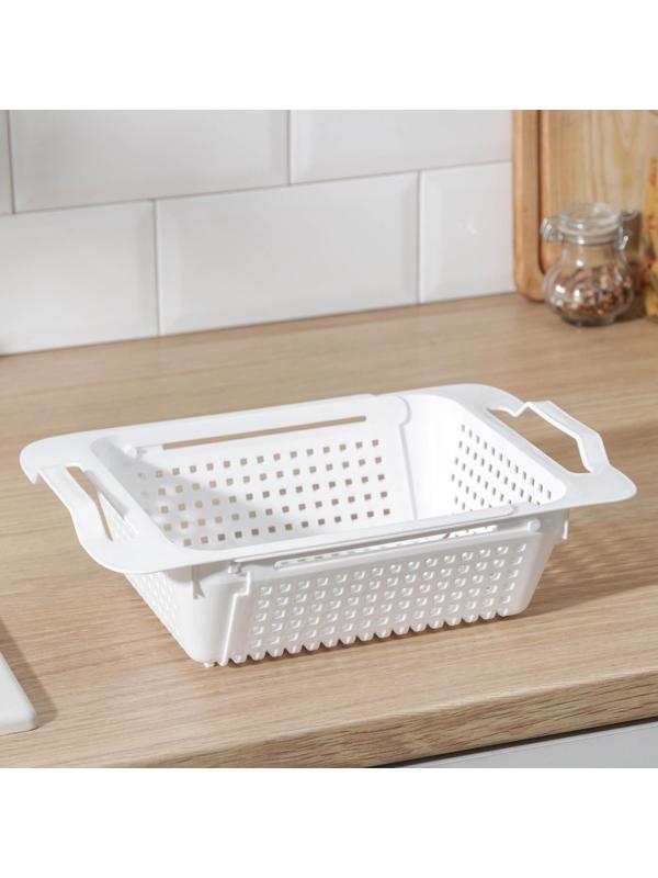 Мойка-сушилка раздвижная, 30×19,5 см, цвет белый