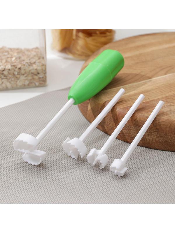 Приспособление для фаршировки овощей Drill, 4 насадки, цвет зелёный