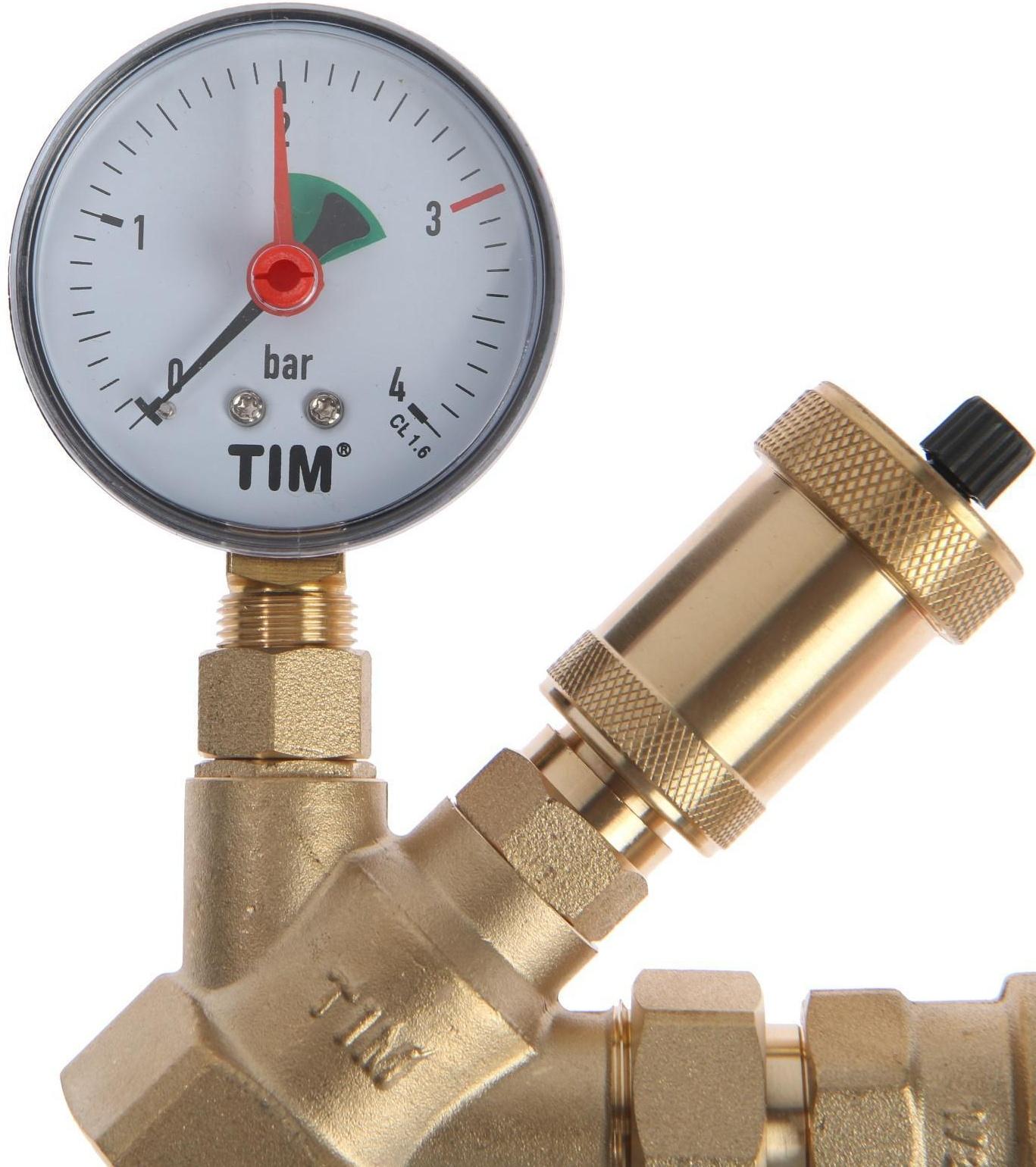 Группа безопасности TIM МИНИ JH1024-3, для котлов отопления, 1