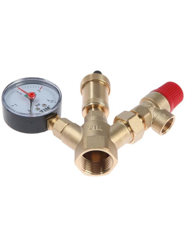 Группа безопасности TIM МИНИ JH1024-3, для котлов отопления, 1