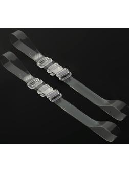 Бретели силиконовые, фурнитура пластик, 1 см, 37 см, пара, цвет прозрачный