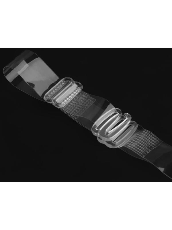 Бретели силиконовые, фурнитура пластик, 1 см, 37 см, пара, цвет прозрачный