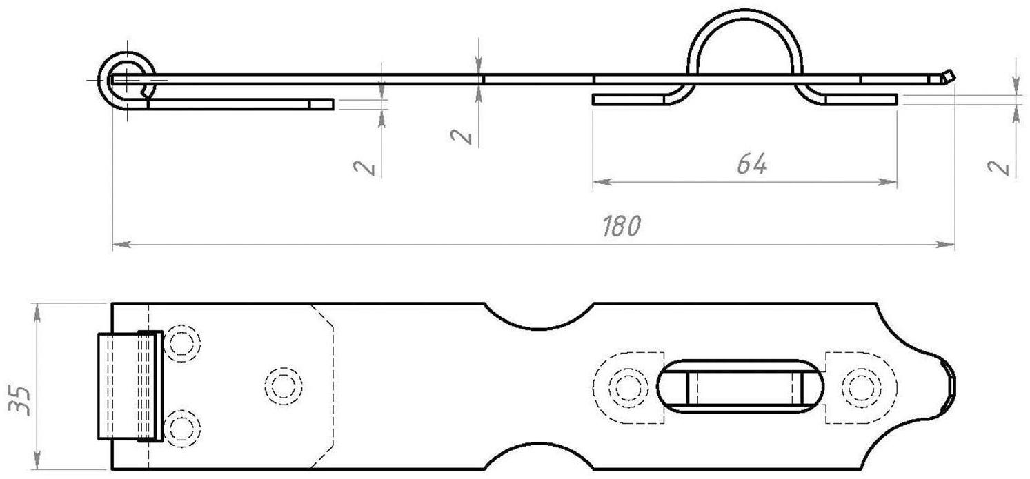 Накладка дверная ТУНДРА НДА, 180 мм, без покрытия, 1 шт.