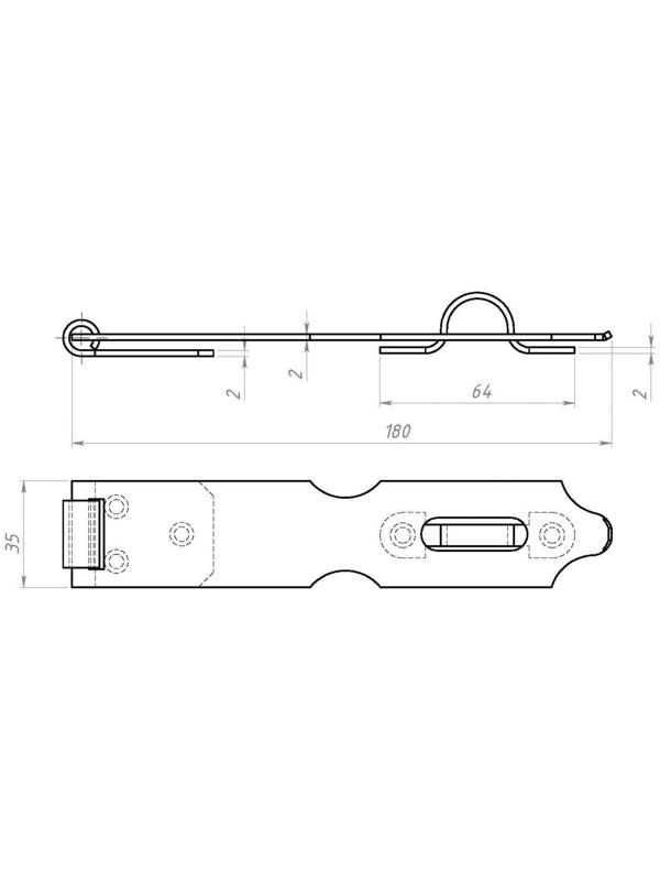 Накладка дверная ТУНДРА НДА, 180 мм, без покрытия, 1 шт.