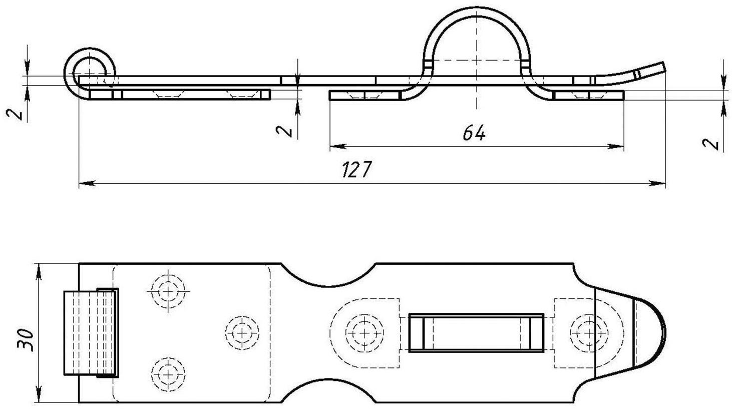 Накладка дверная ТУНДРА НД1, без покрытия, 1 шт.