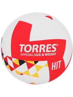 Мяч волейбольный TORRES Hit, PU, клееный, 12 панелей, размер 5