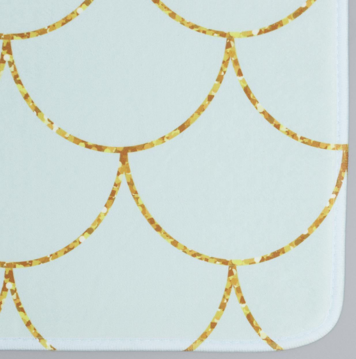 Набор ковриков для ванной и туалета Доляна «Чешуя», 2 шт: 50×80, 40×50 см