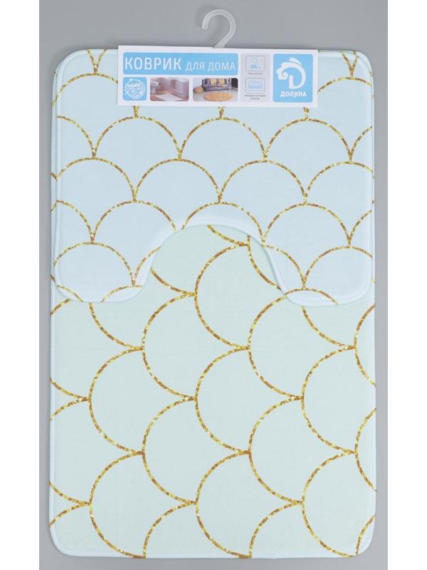 Набор ковриков для ванной и туалета Доляна «Чешуя», 2 шт: 50×80, 40×50 см