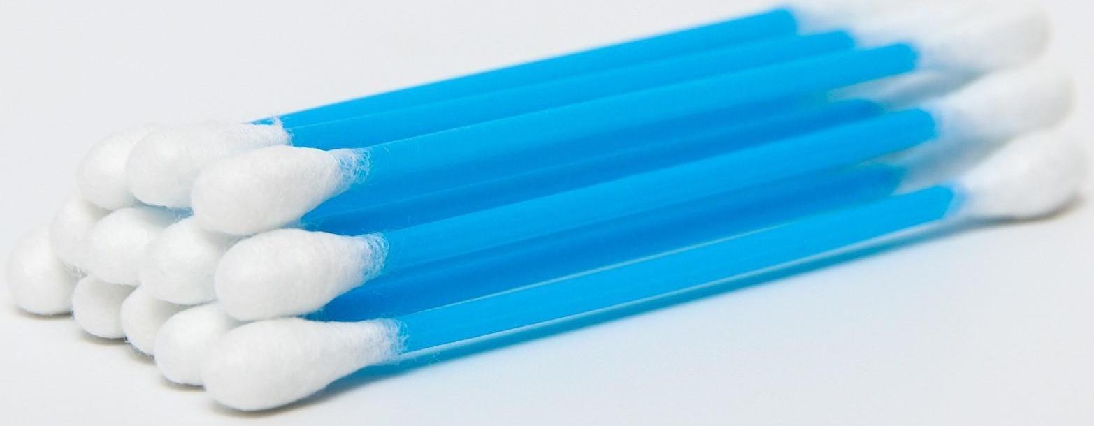 Ватные палочки, пакет 100 шт., пластик, цвет МИКС