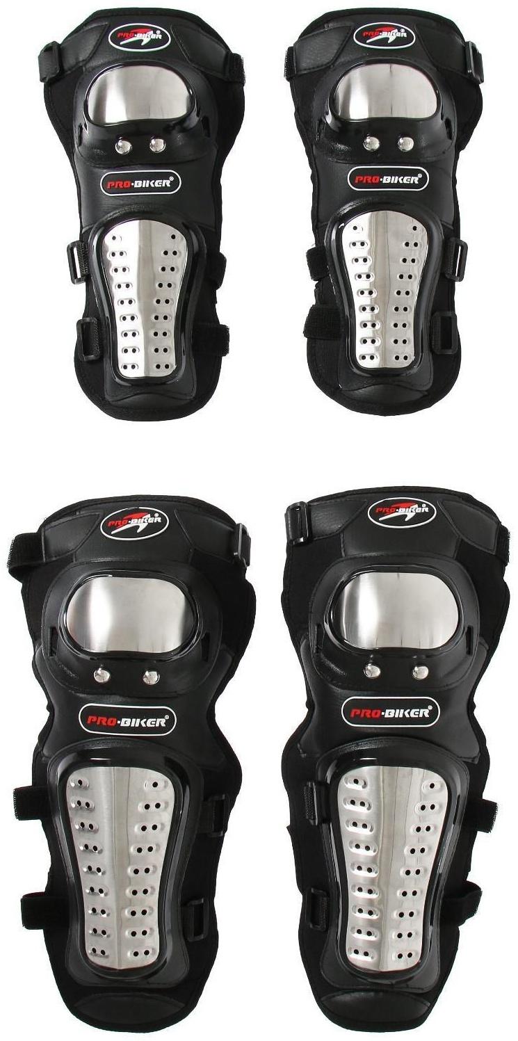 Наколенники и налокотники мотоциклетные, взрослые, цвет черный, набор 4 шт