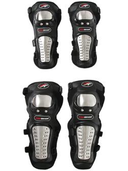 Наколенники и налокотники мотоциклетные, взрослые, цвет черный, набор 4 шт