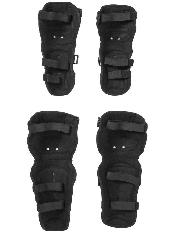 Наколенники и налокотники мотоциклетные, взрослые, цвет черный, набор 4 шт