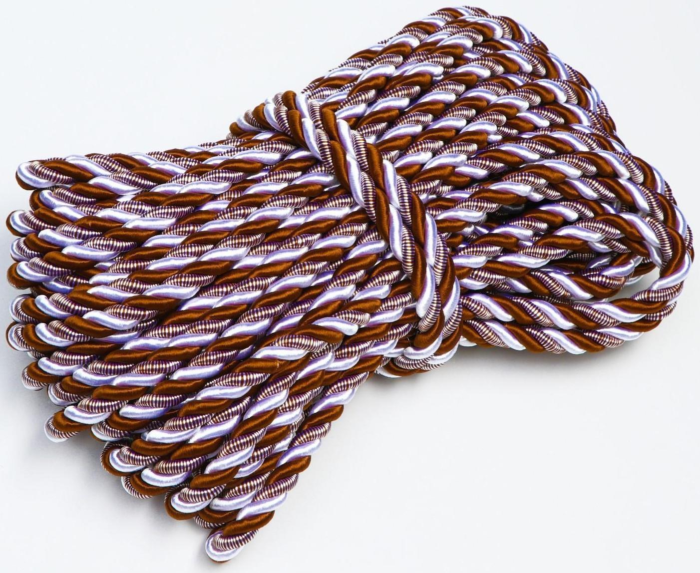 Шнур витой декоративный 12 мм без тесьмы №1.8, 25 м