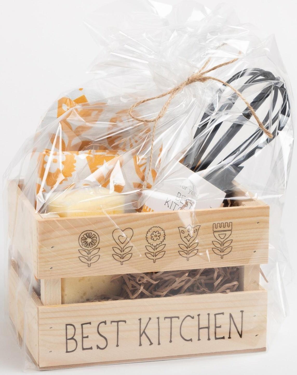 Набор подарочный Best kitchen: полотенце, варежка-прихватка, кухонная лопатка, венчик, губка