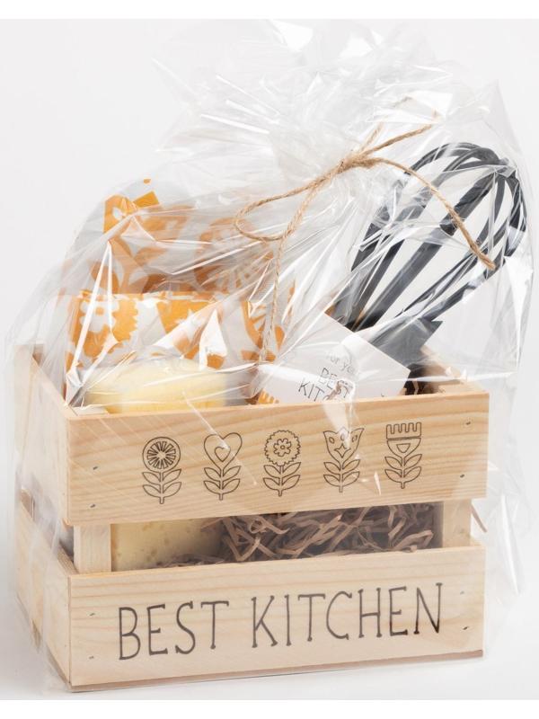 Набор подарочный Best kitchen: полотенце, варежка-прихватка, кухонная лопатка, венчик, губка