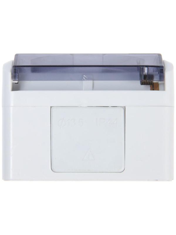 Розетка одноместная, 16 А, накладная, с з/к, IP 44, уличная, белая