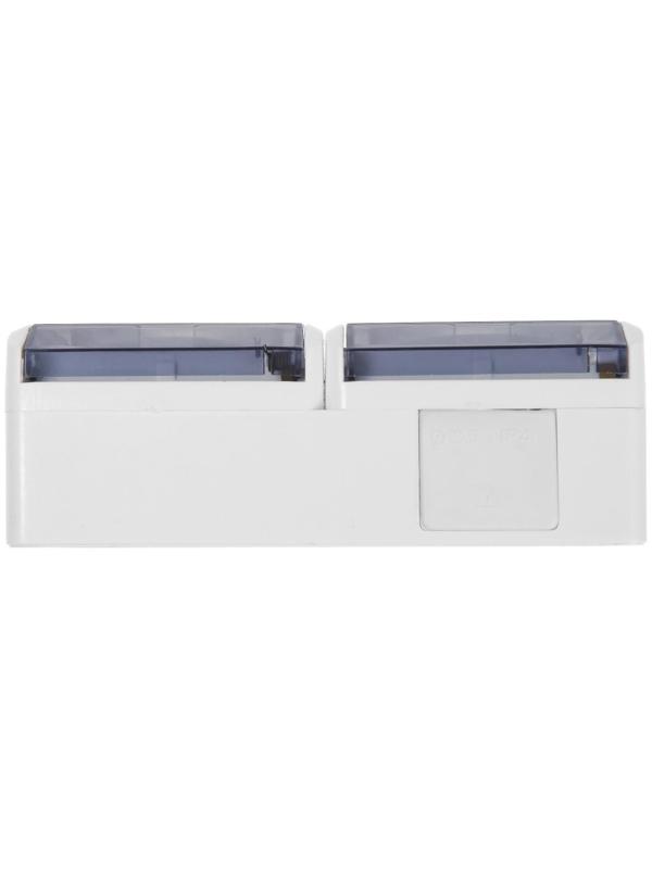 Розетка двухместная, 16 А, накладная, с з/к, IP44, уличная, белая