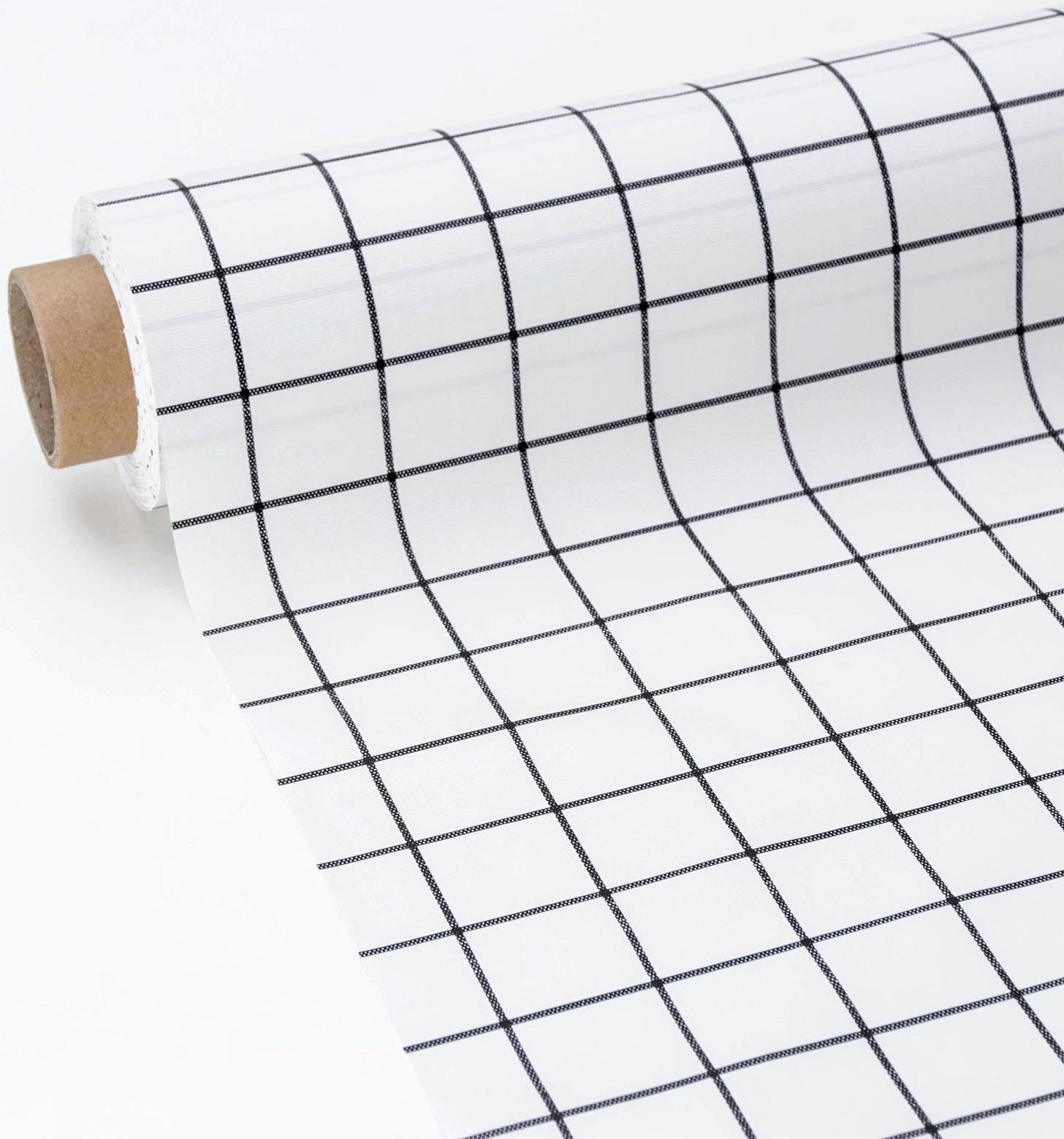 Клеёнка столовая на тканевой основе «Клетка», ширина 137 см, рулон 20 м, цвет белый