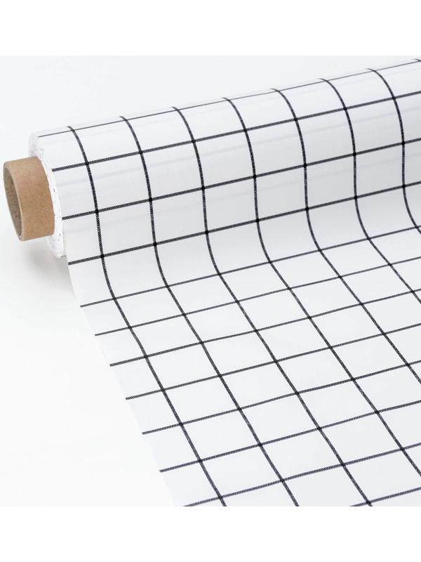 Клеёнка столовая на тканевой основе «Клетка», ширина 137 см, рулон 20 м, цвет белый