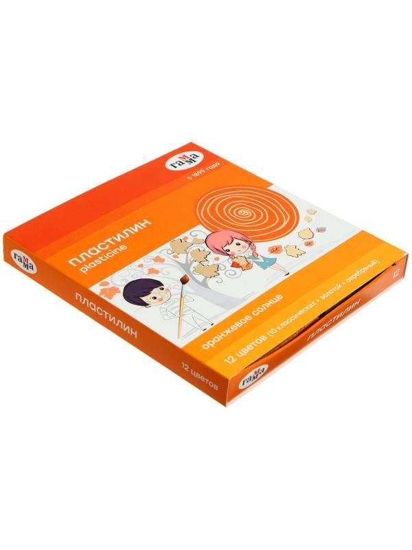 Пластилин 12 цветов 172 г (10 классических, золото + серебро) 