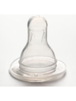 Соска силиконовая на бутылочку, +0 мес., медленный поток