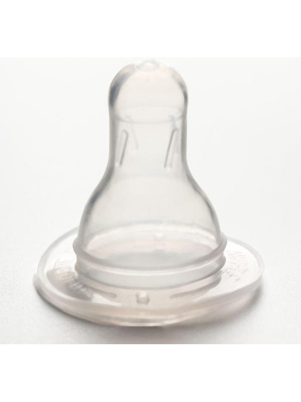Соска силиконовая на бутылочку, +0 мес., медленный поток