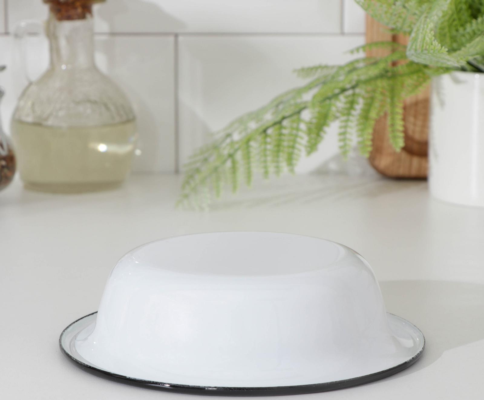 Миска эмалированная, 300 мл, d=15 см, без деколи, цвет белый