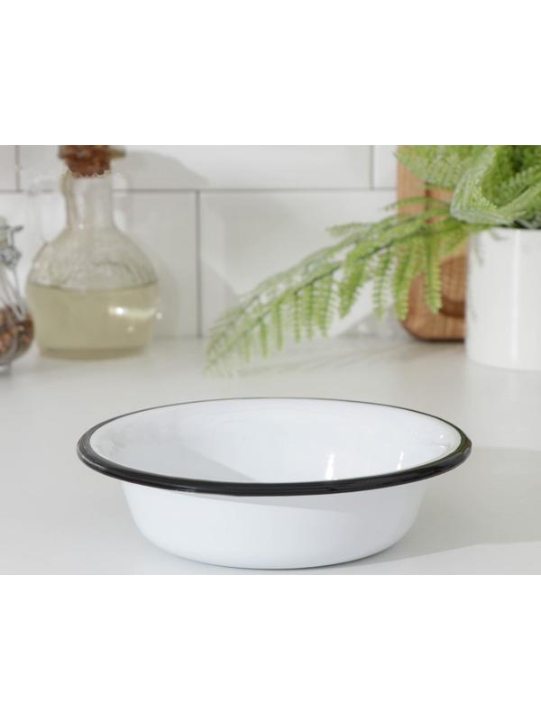 Миска эмалированная, 300 мл, d=15 см, без деколи, цвет белый