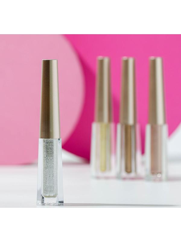 Жидкие глиттерные тени для век, оттенок серебристый