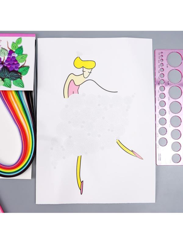 Набор для квиллинга (клей ПВА, инструмент, линейка, 120 полосок 54х0,5 см) МИКС 30х21 см