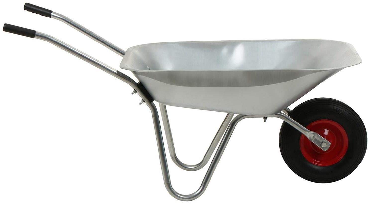 Тачка садовая, одноколёсная: груз/п 70 кг, объём 85 л, серые ручки