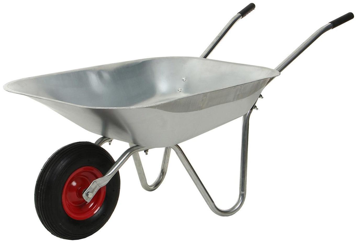 Тачка садовая, одноколёсная: груз/п 70 кг, объём 85 л, серые ручки