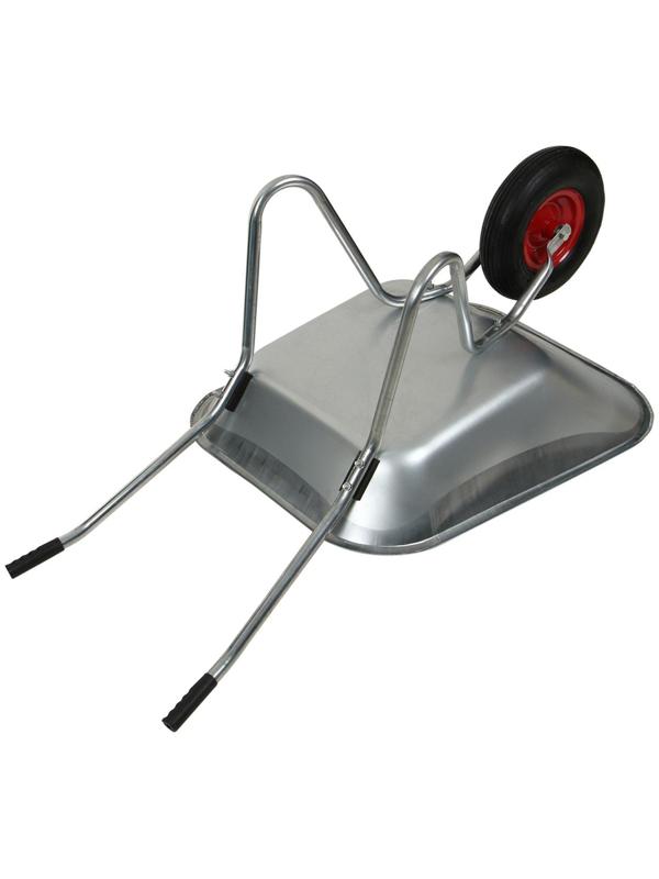 Тачка садовая, одноколёсная: груз/п 70 кг, объём 85 л, серые ручки