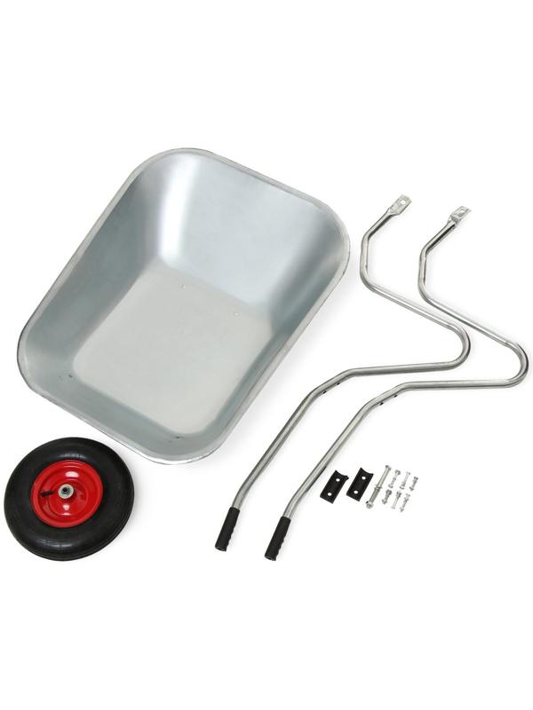 Тачка садовая, одноколёсная: груз/п 70 кг, объём 85 л, серые ручки