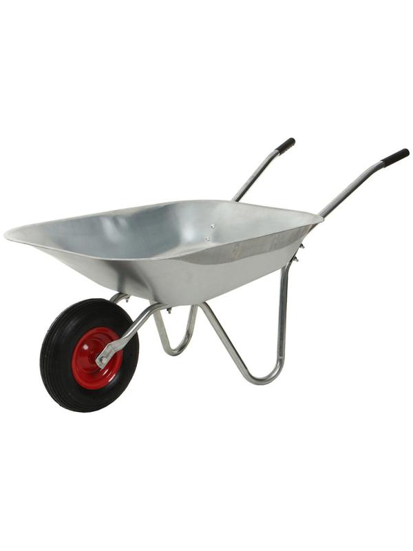 Тачка садовая, одноколёсная: груз/п 70 кг, объём 85 л, серые ручки