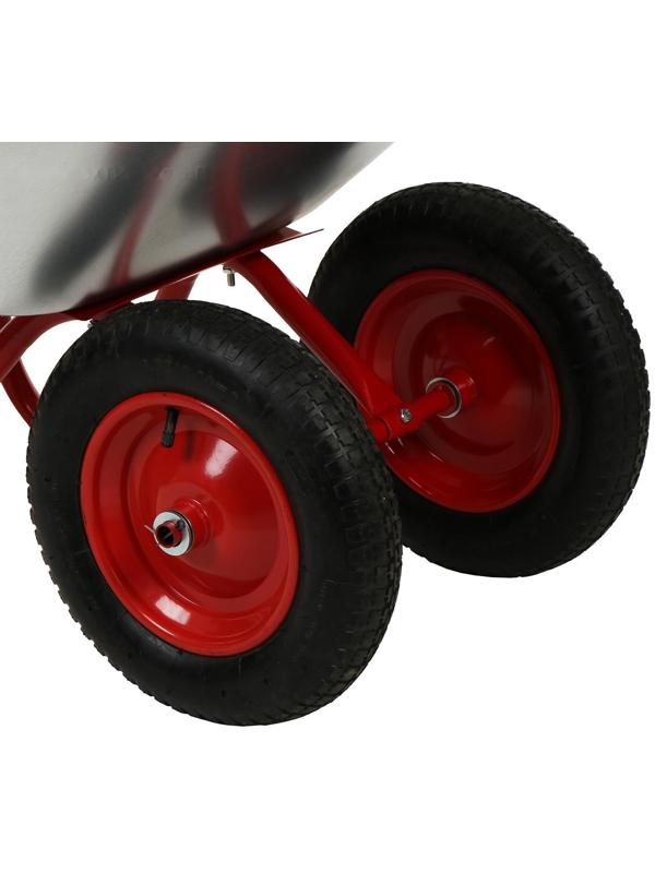 Тачка садовая, двухколёсная: груз/п 120 кг, объём 85 л, красные ручки