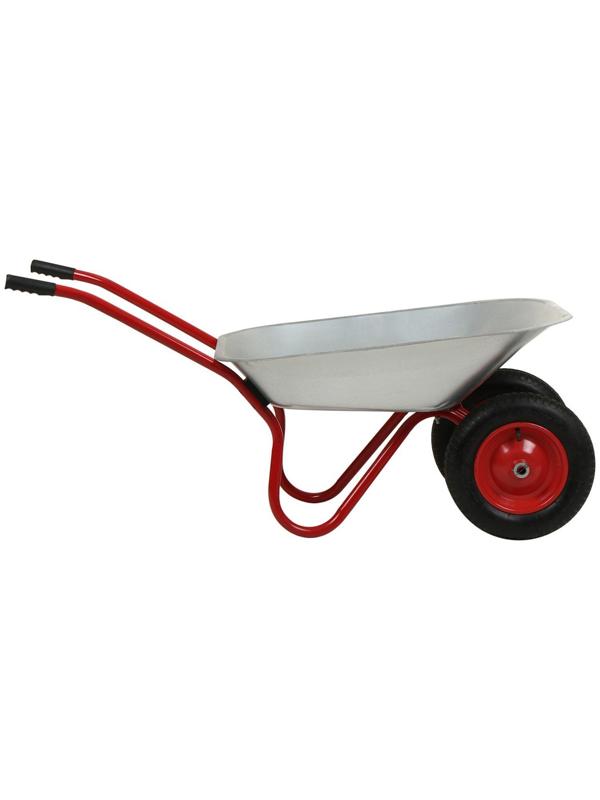 Тачка садовая, двухколёсная: груз/п 120 кг, объём 85 л, красные ручки