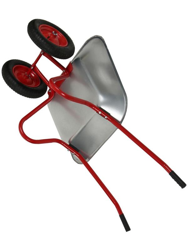 Тачка садовая, двухколёсная: груз/п 120 кг, объём 85 л, красные ручки