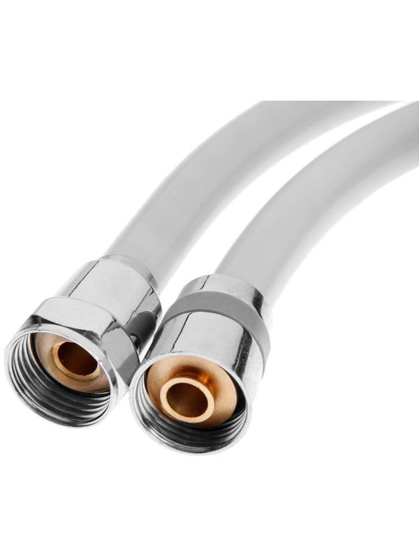 Душевой шланг ZEIN Z12PG, 150 см, антиперекручивание, латунные гайки, светло-серый