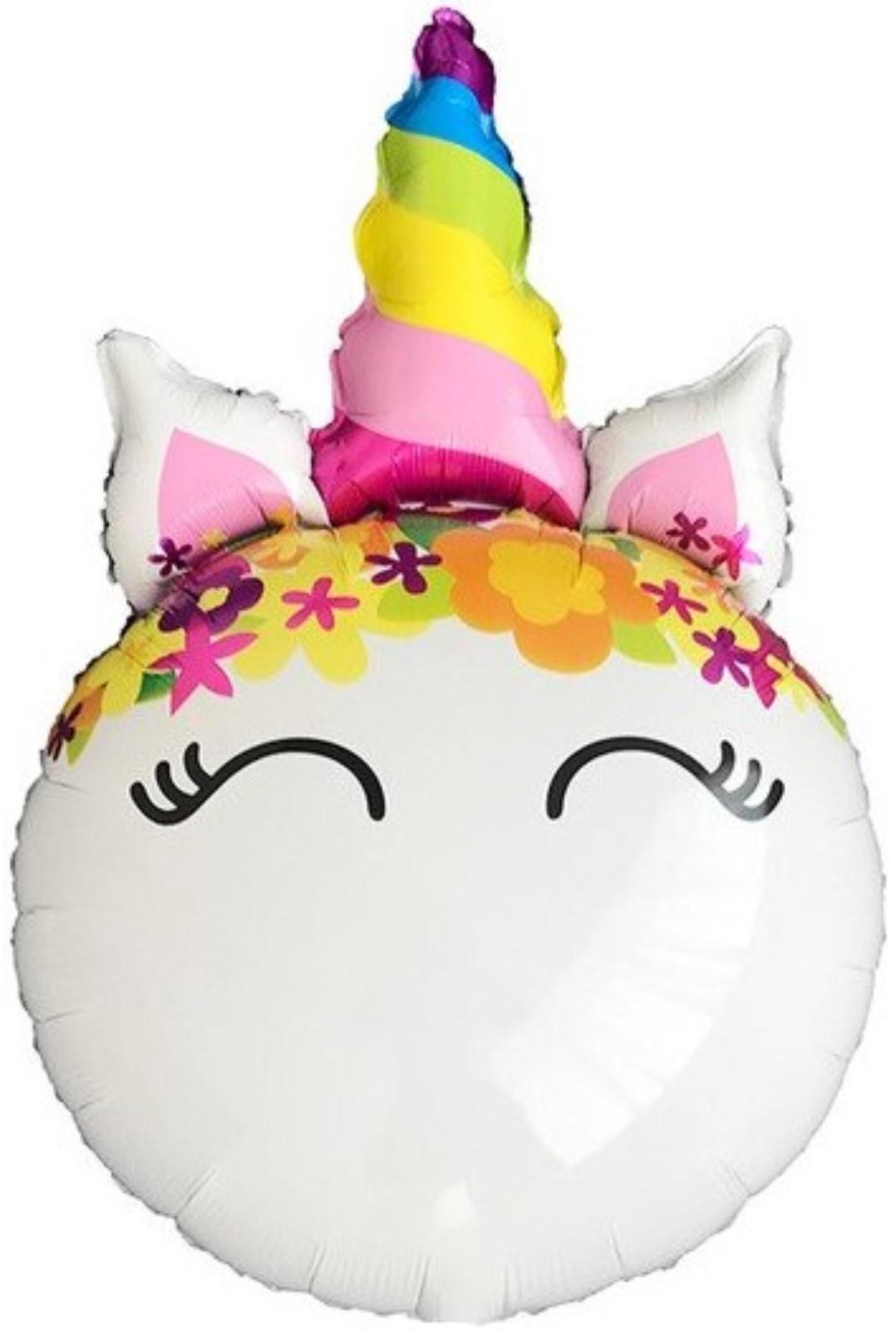 Шар фольгированный 31'' «Голова. Цветочный Единорог», круг, 1 шт.