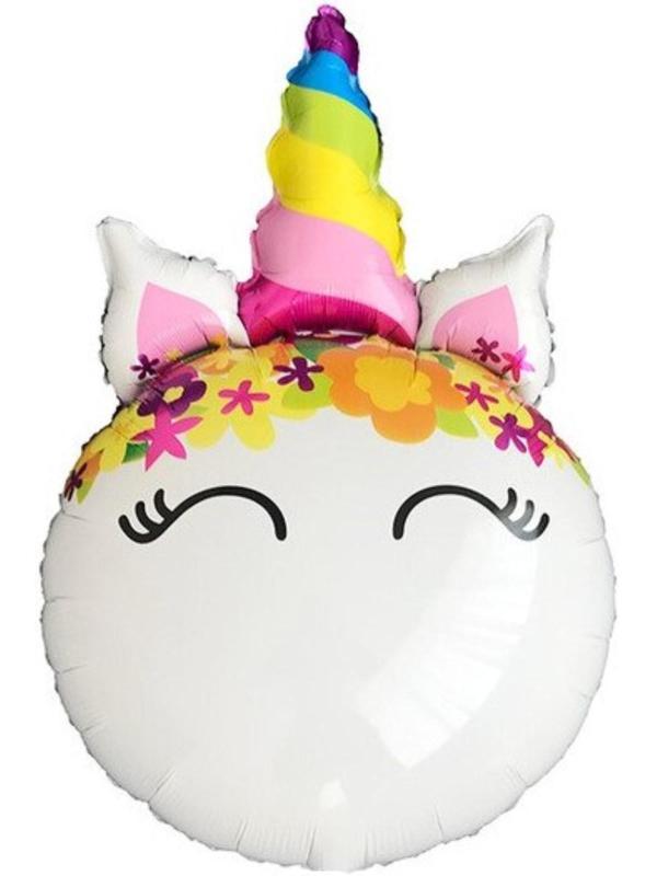 Шар фольгированный 31'' «Голова. Цветочный Единорог», круг, 1 шт.
