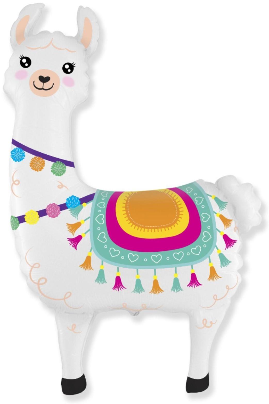 Шар фольгированный 14'' «Лама Альпака», мини-фигура