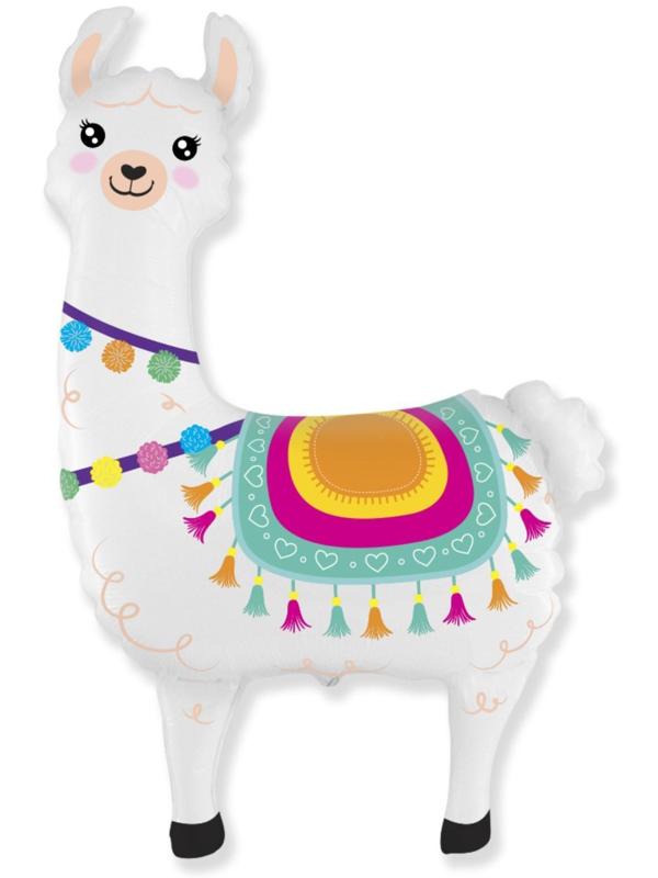 Шар фольгированный 14'' «Лама Альпака», мини-фигура
