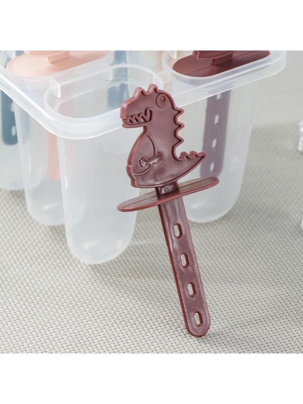 Форма для мороженого «Дино», 6 ячеек, 12×13 см, цвет МИКС