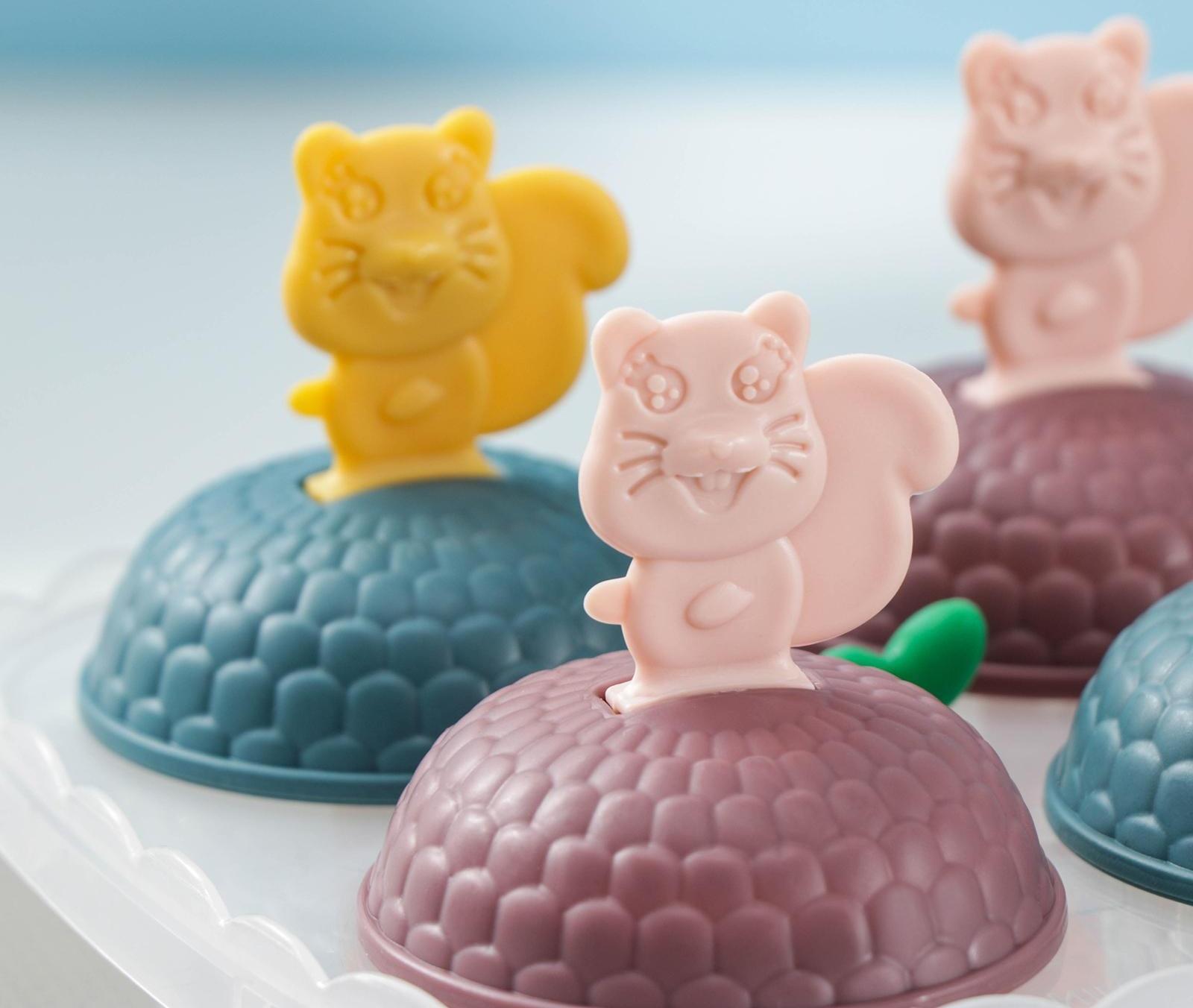 Форма для мороженого «Белки», 4 ячейки, 12×12×9 см, цвет МИКС