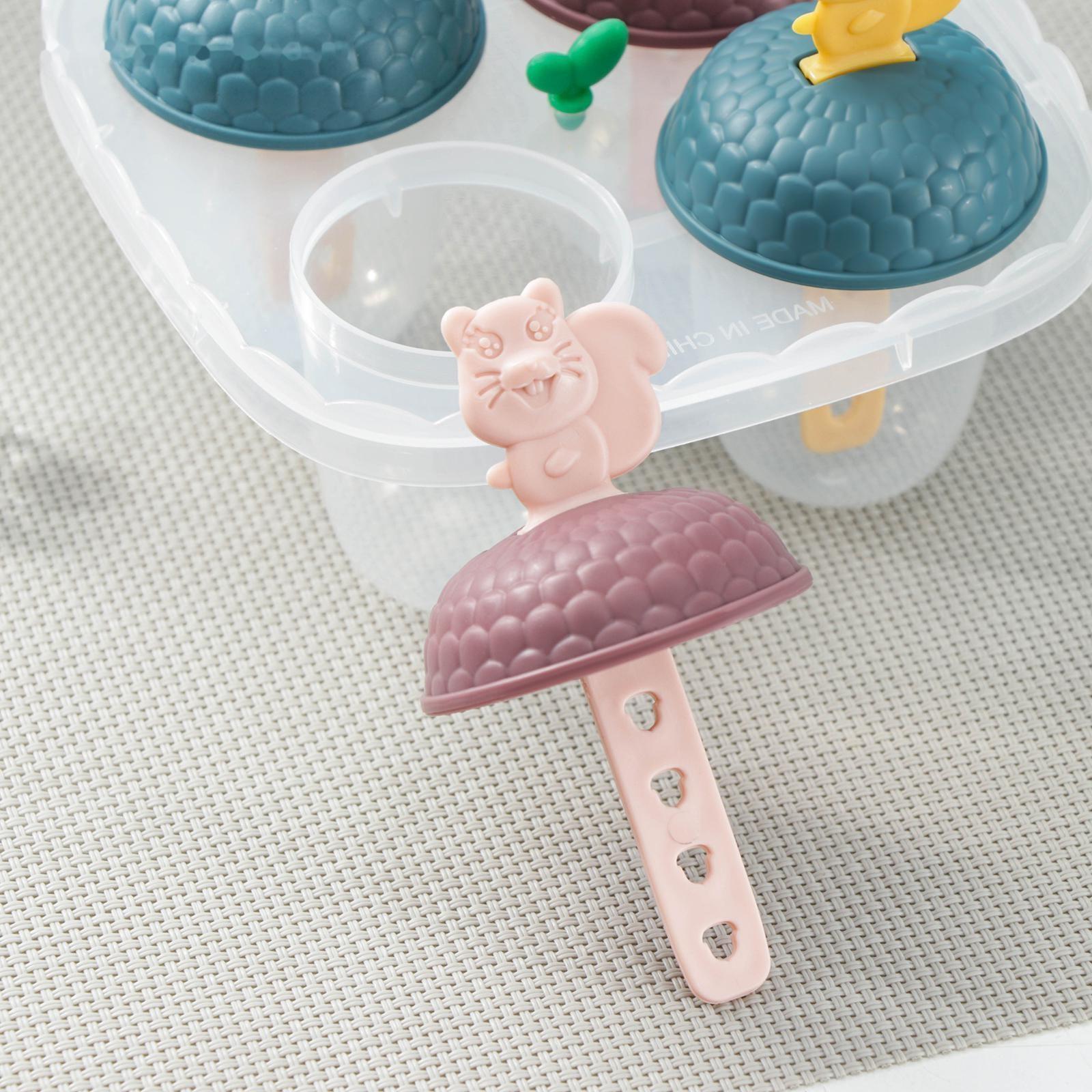 Форма для мороженого «Белки», 4 ячейки, 12×12×9 см, цвет МИКС