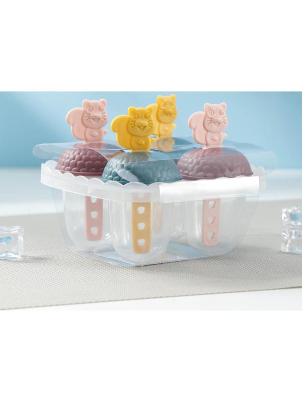 Форма для мороженого «Белки», 4 ячейки, 12×12×9 см, цвет МИКС