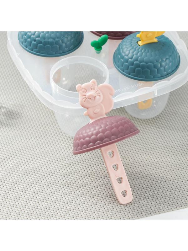 Форма для мороженого «Белки», 4 ячейки, 12×12×9 см, цвет МИКС