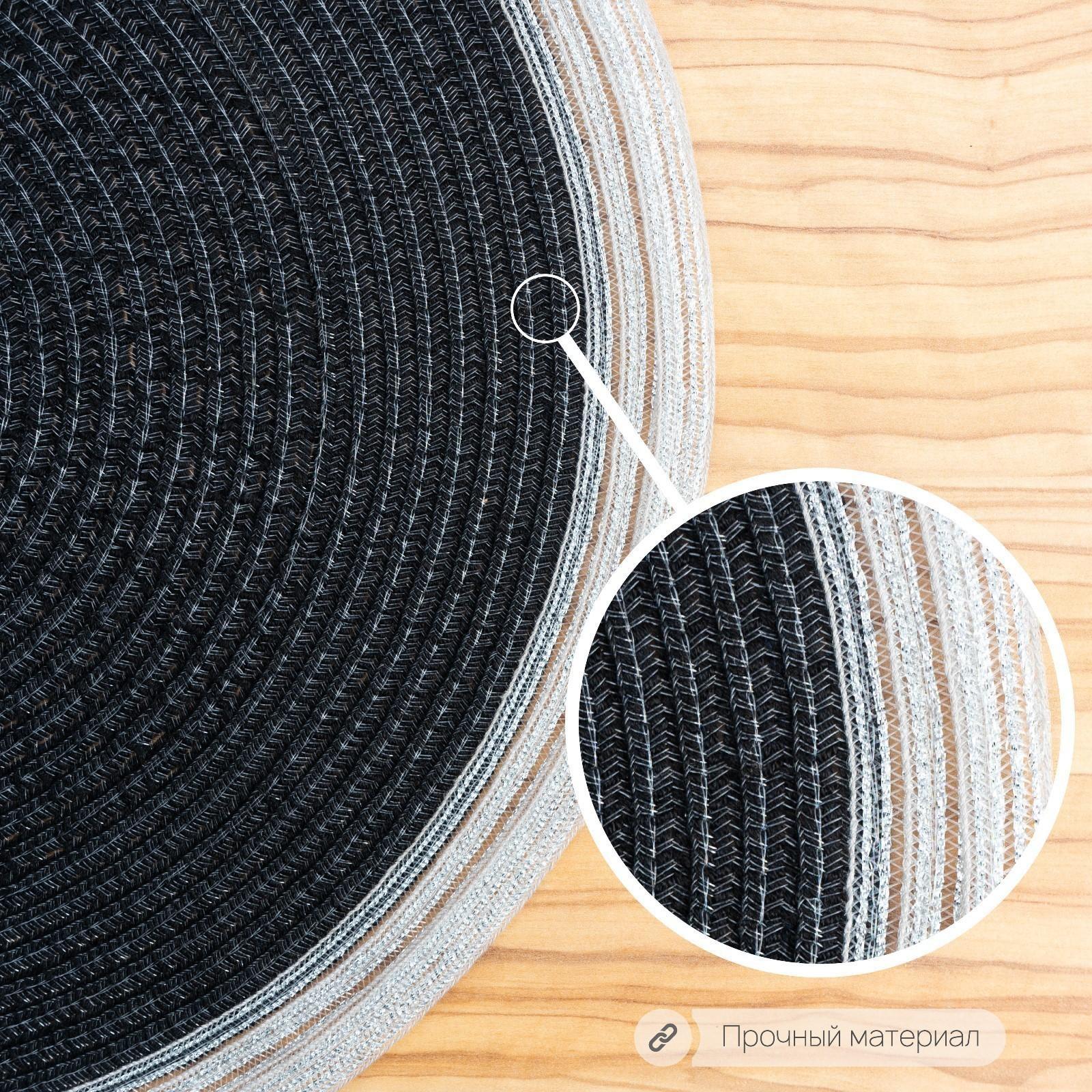 Салфетка сервировочная на стол Доляна «Лана», d=38 см, цвет чёрный